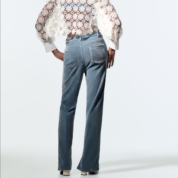 ZARA Slim Fit Flared Corduroy Jeans - Picture 2 of 2